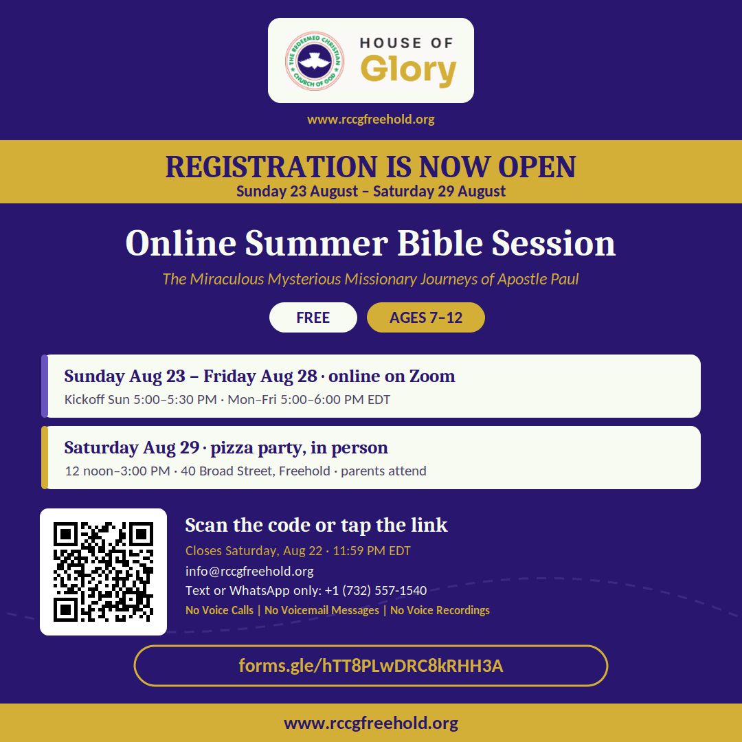 Online Summer Bible Session flyer